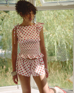 Load image into Gallery viewer, The Amélie Top in Red on White polka Dot
