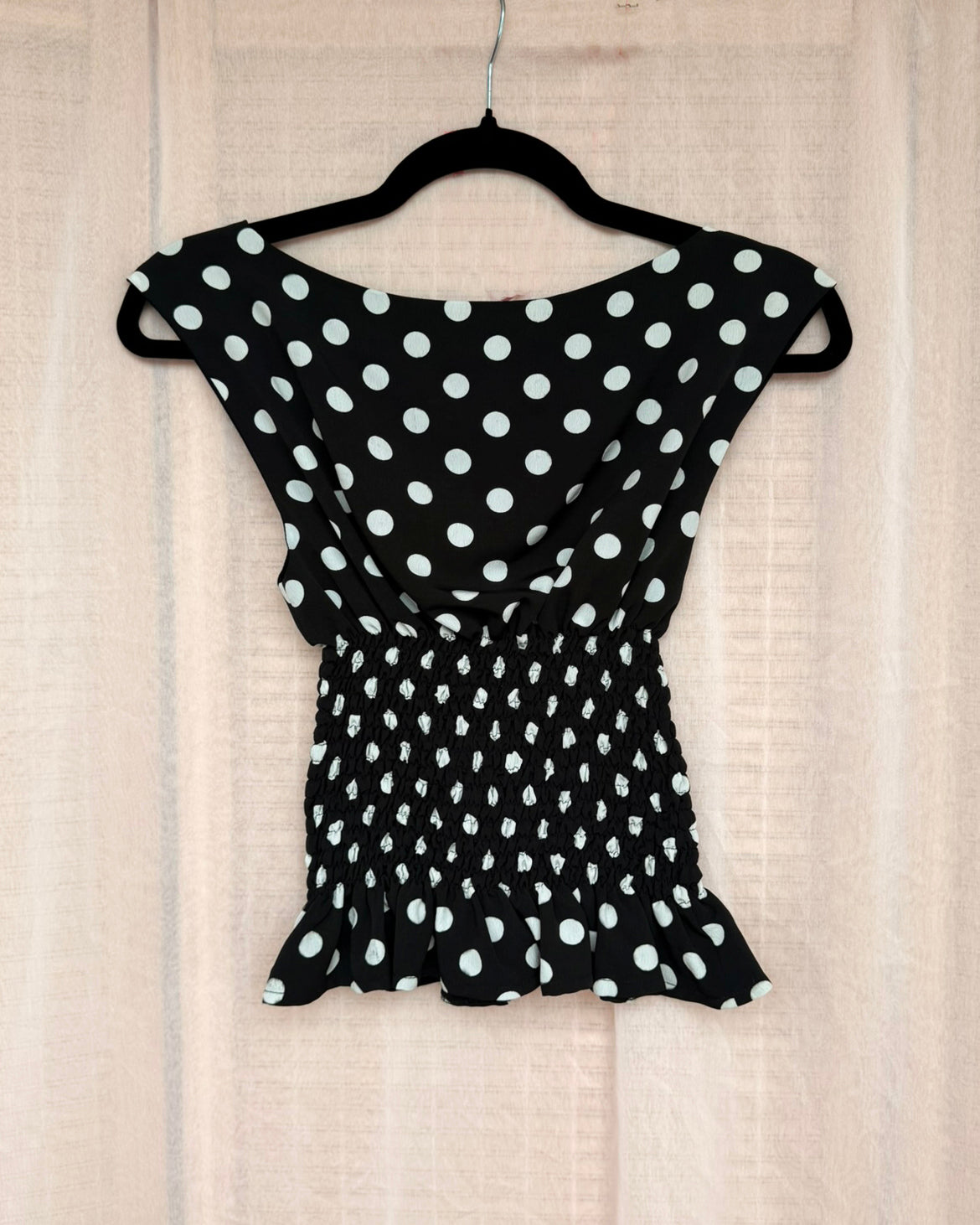 61. The Amelie Top in Black Polka Dot - XS