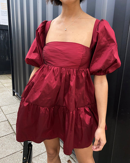 36. The Fantasia Dress in Wine Taffeta - S/M
