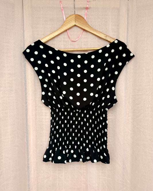 35. The Amelie in Black Polka Dot - XXL