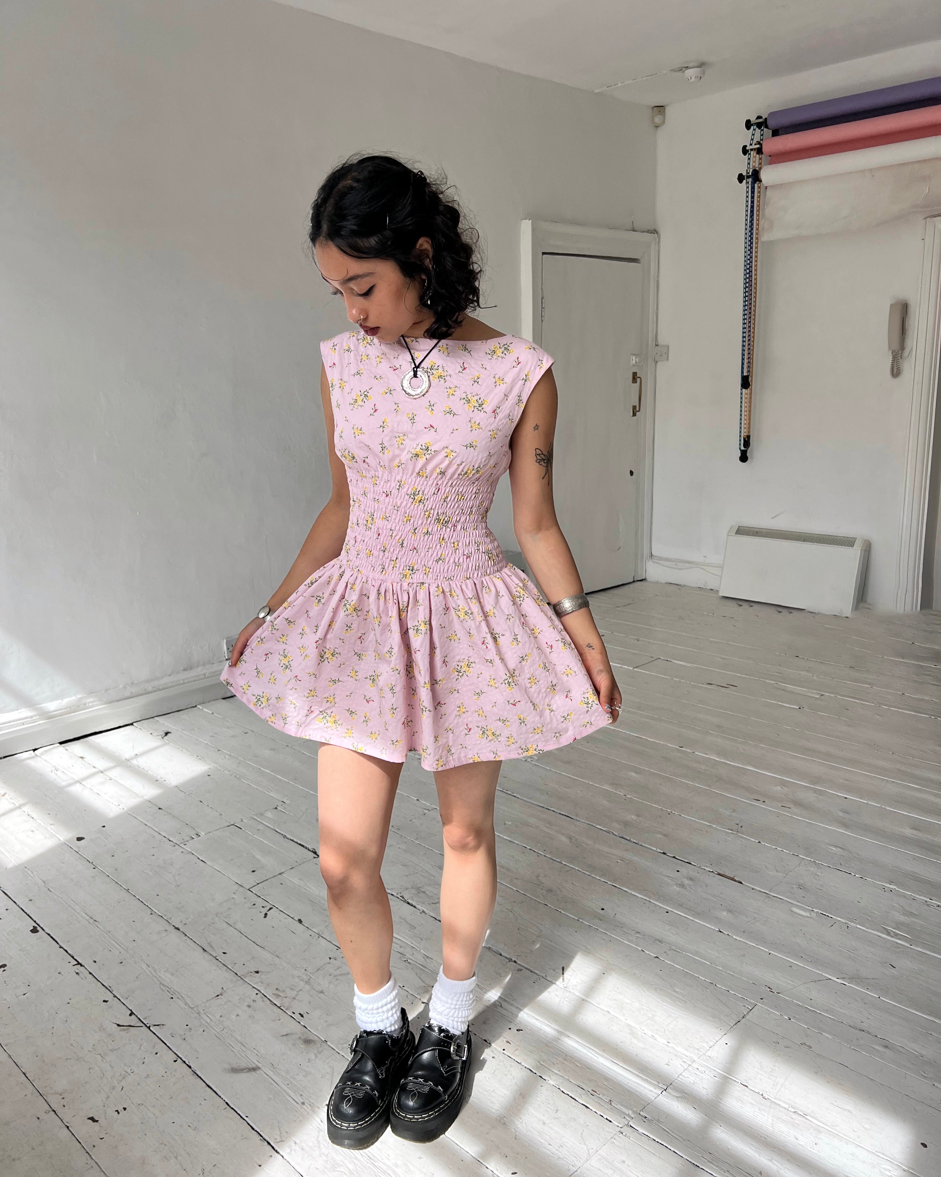 The Amélie Dress in Pink Ditsy