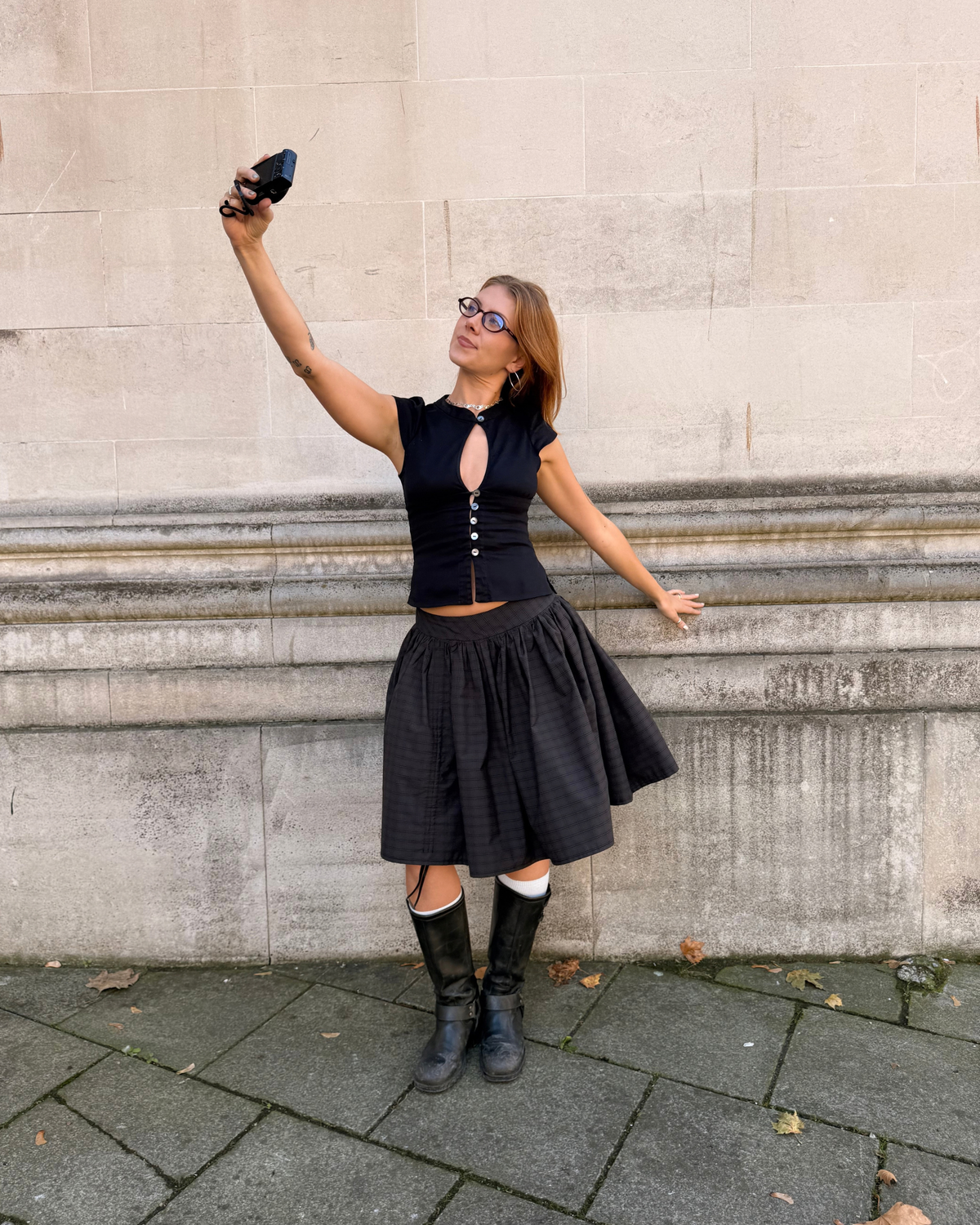 The Lottie Skirt in Slate Check