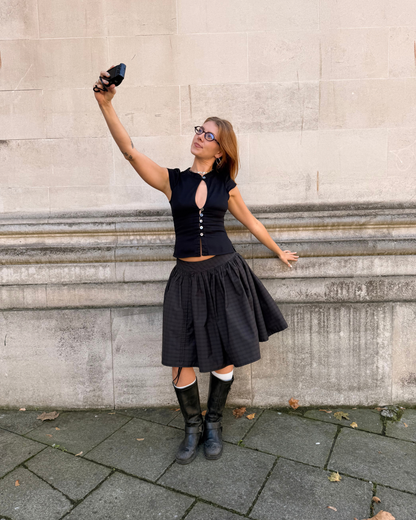 The Lottie Skirt in Slate Check