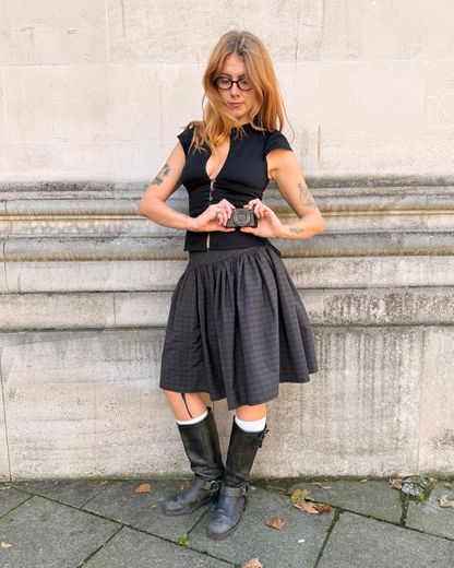 The Lottie Skirt in Slate Check