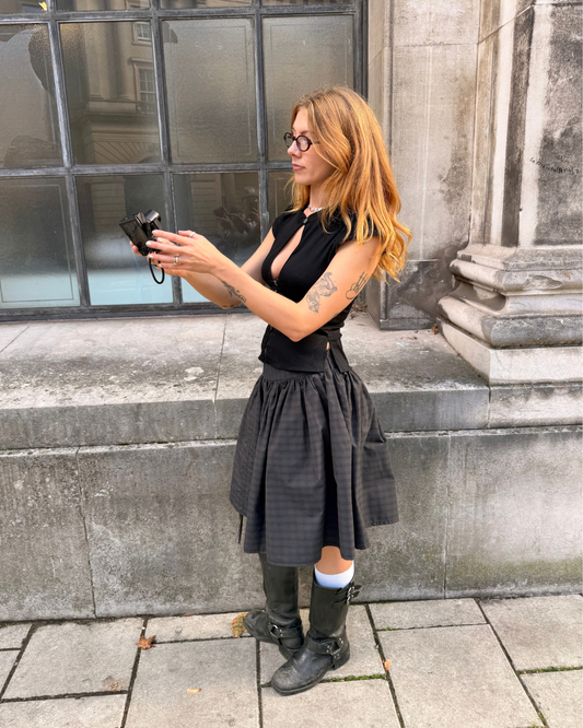 The Lottie Skirt in Slate Check