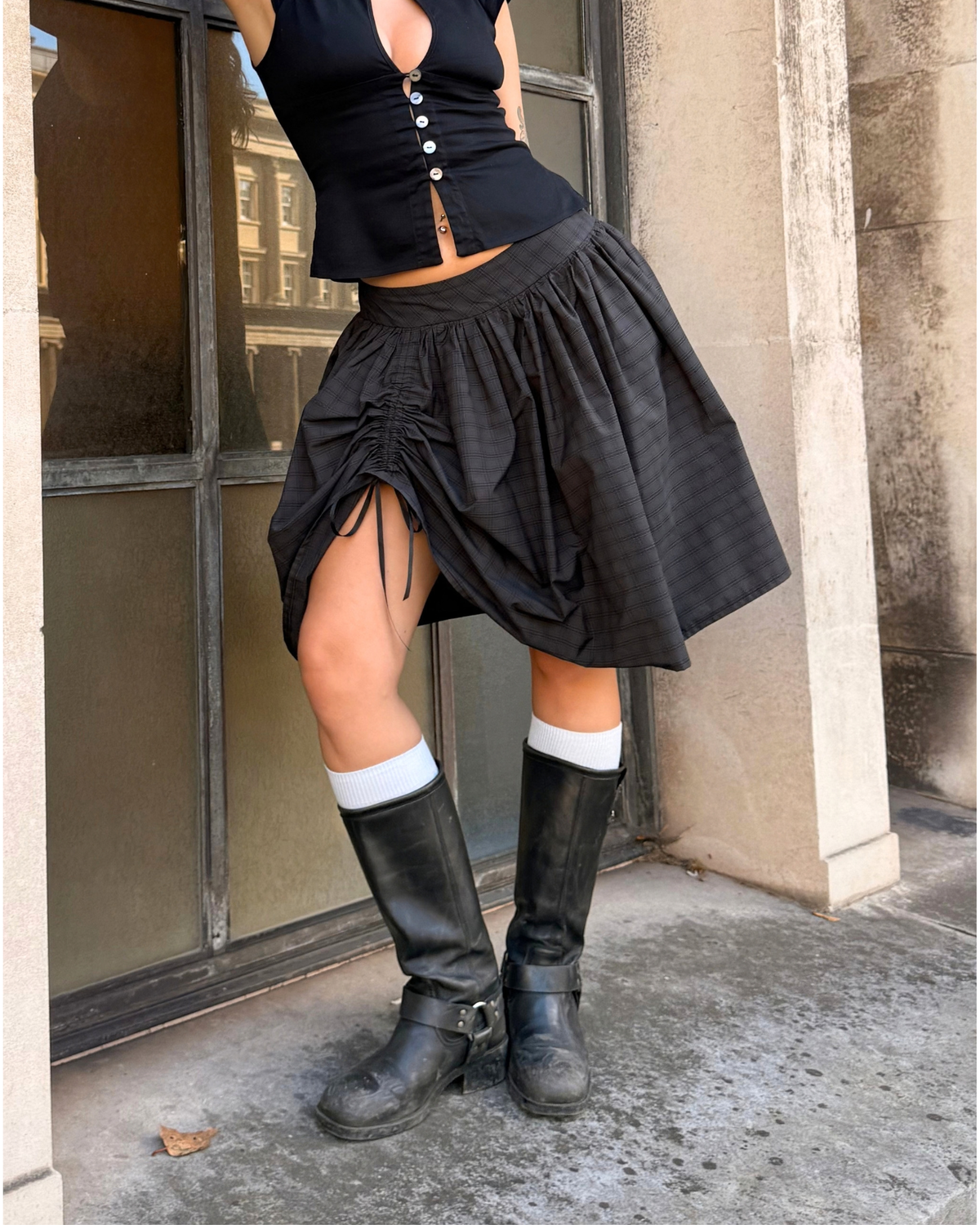The Lottie Skirt in Slate Check