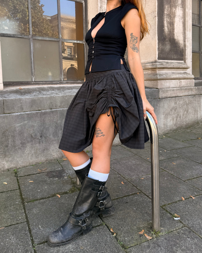 The Lottie Skirt in Slate Check