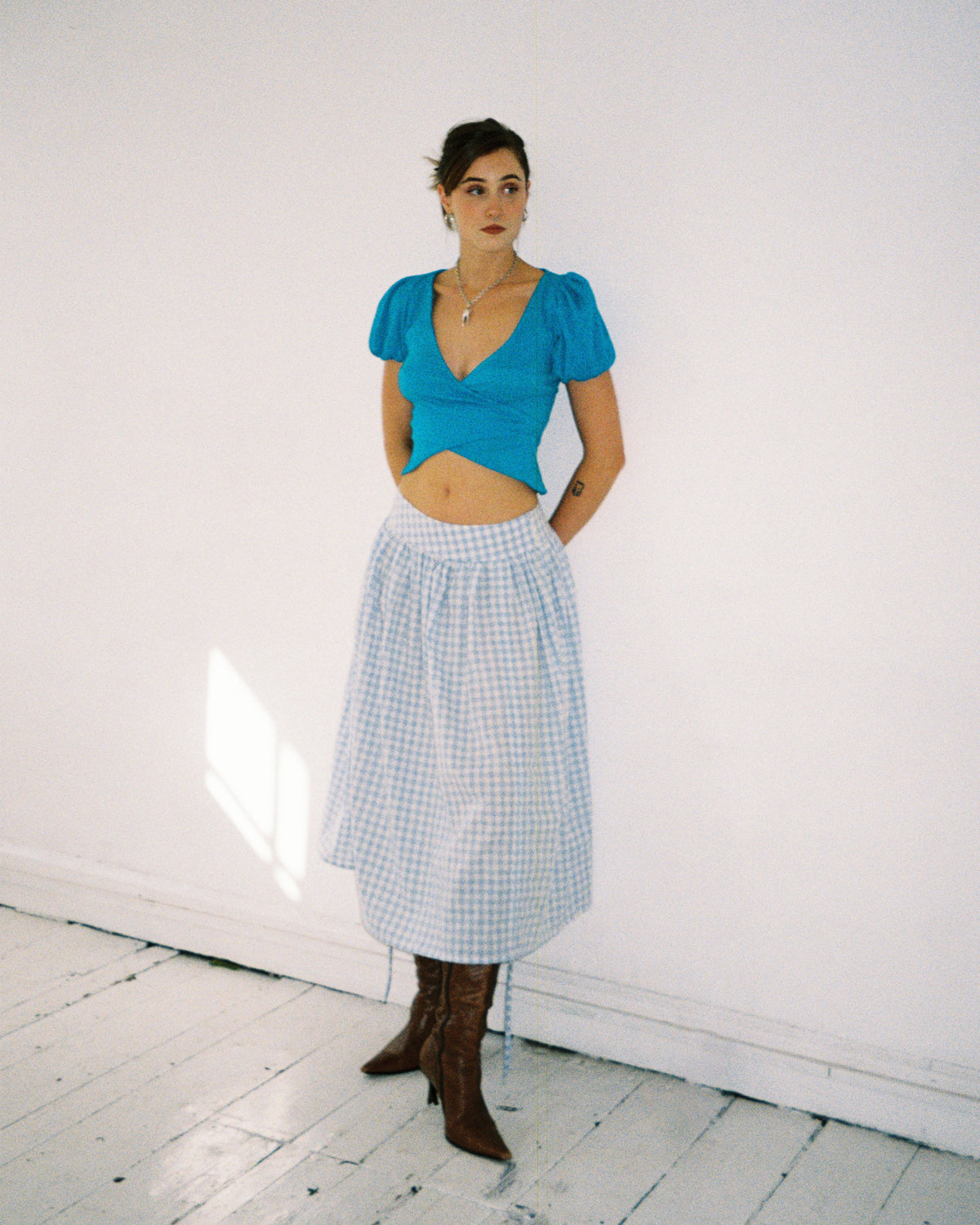 20. The Nina Wrap Top in Kingfisher - S
