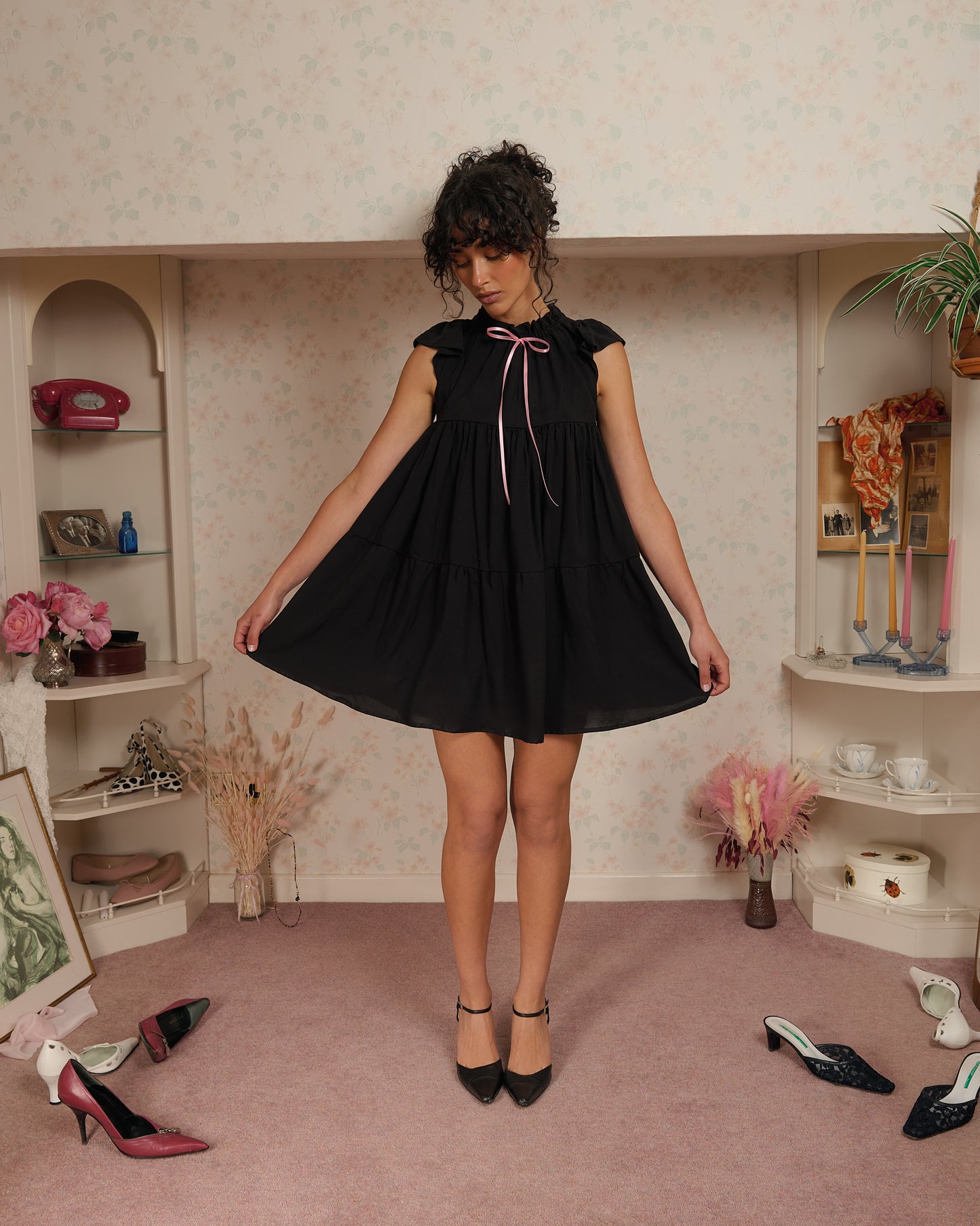 The Savannah Dress in Black Viscose