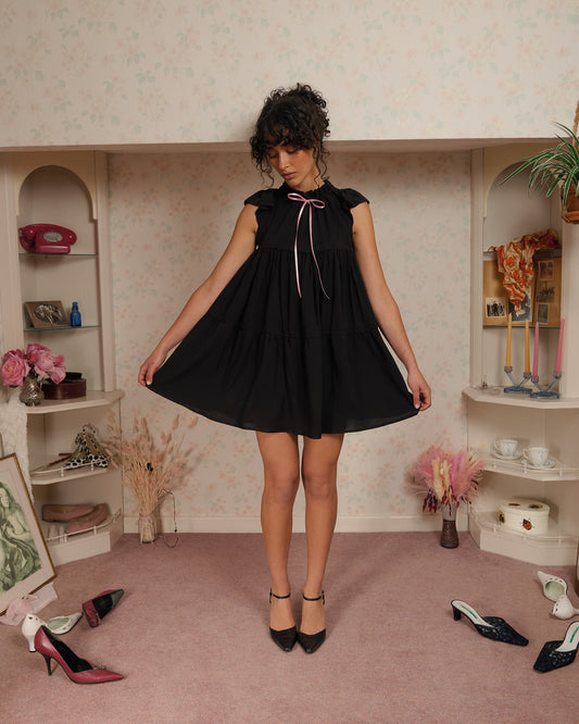 The Savannah Dress in Black Viscose