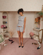 Load image into Gallery viewer, The Camille Shorts in Black on White Polka Dot
