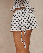 Load image into Gallery viewer, The Camille Shorts in Black on White Polka Dot
