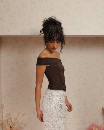 The Anya Top in Chocolate