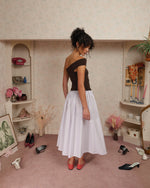 Load image into Gallery viewer, The Lola Skirt in Lilac Pinstripe
