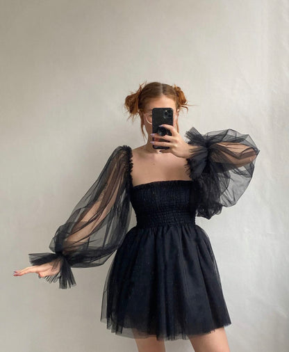 22. The Mini Babydoll in Black - L (Petite)