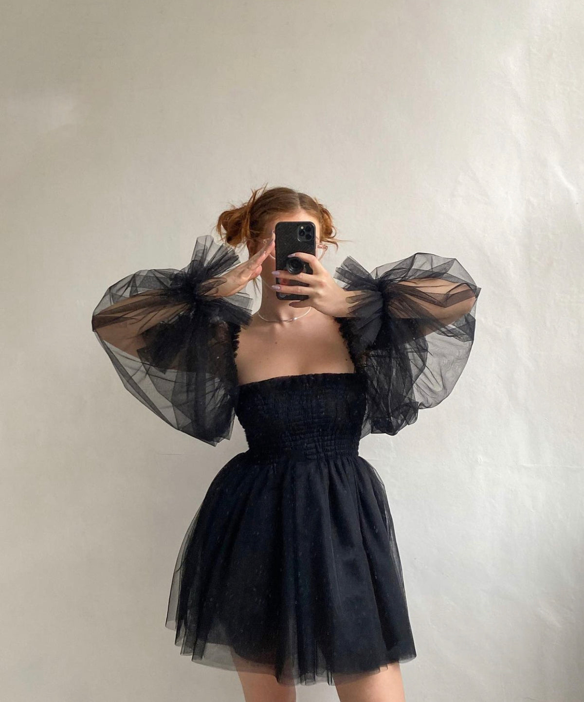 22. The Mini Babydoll in Black - L (Petite)