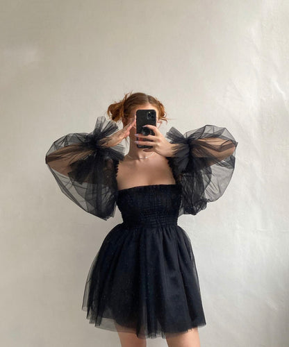 22. The Mini Babydoll in Black - L (Petite)