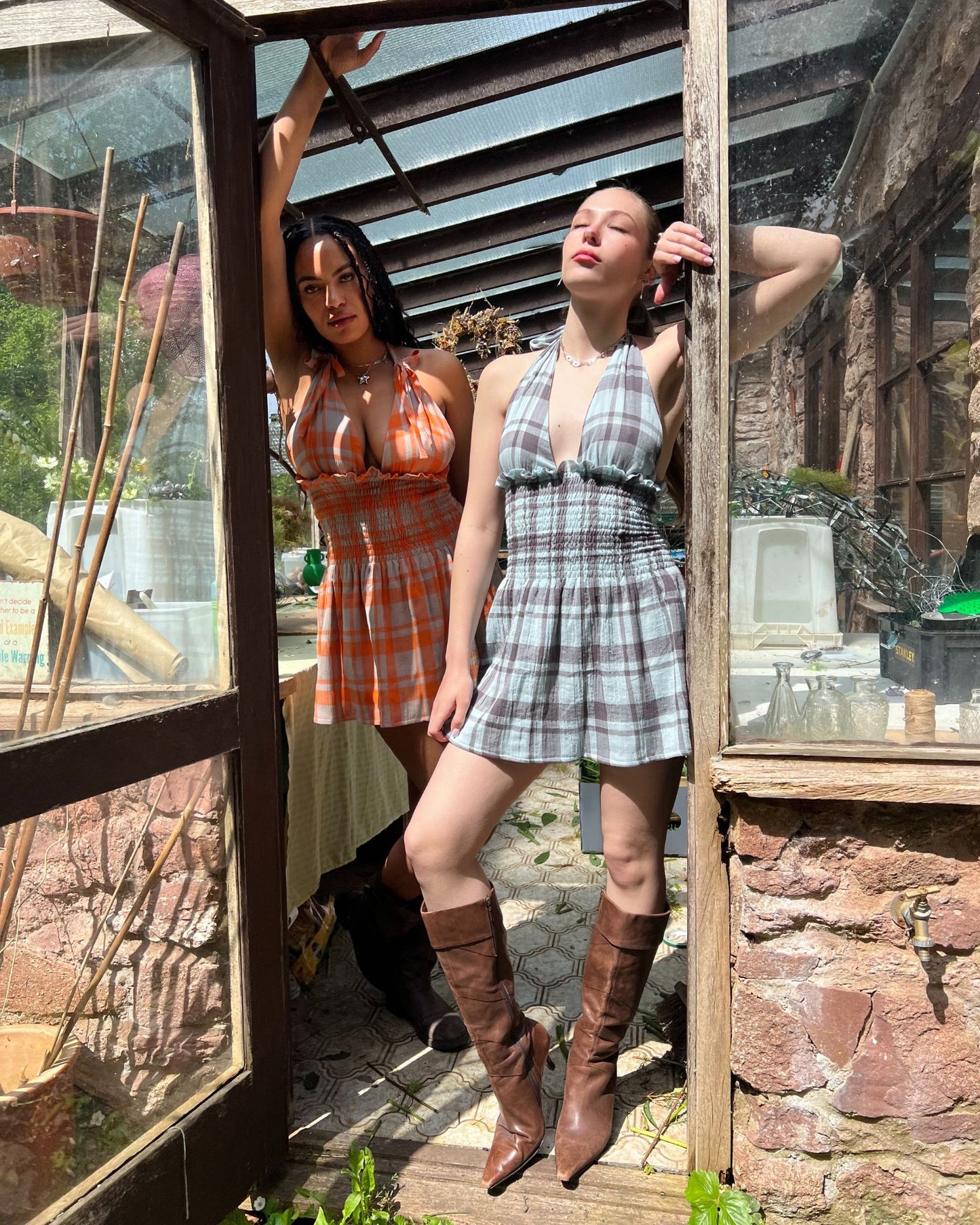 The Freya Mini Dress in Stormy Check