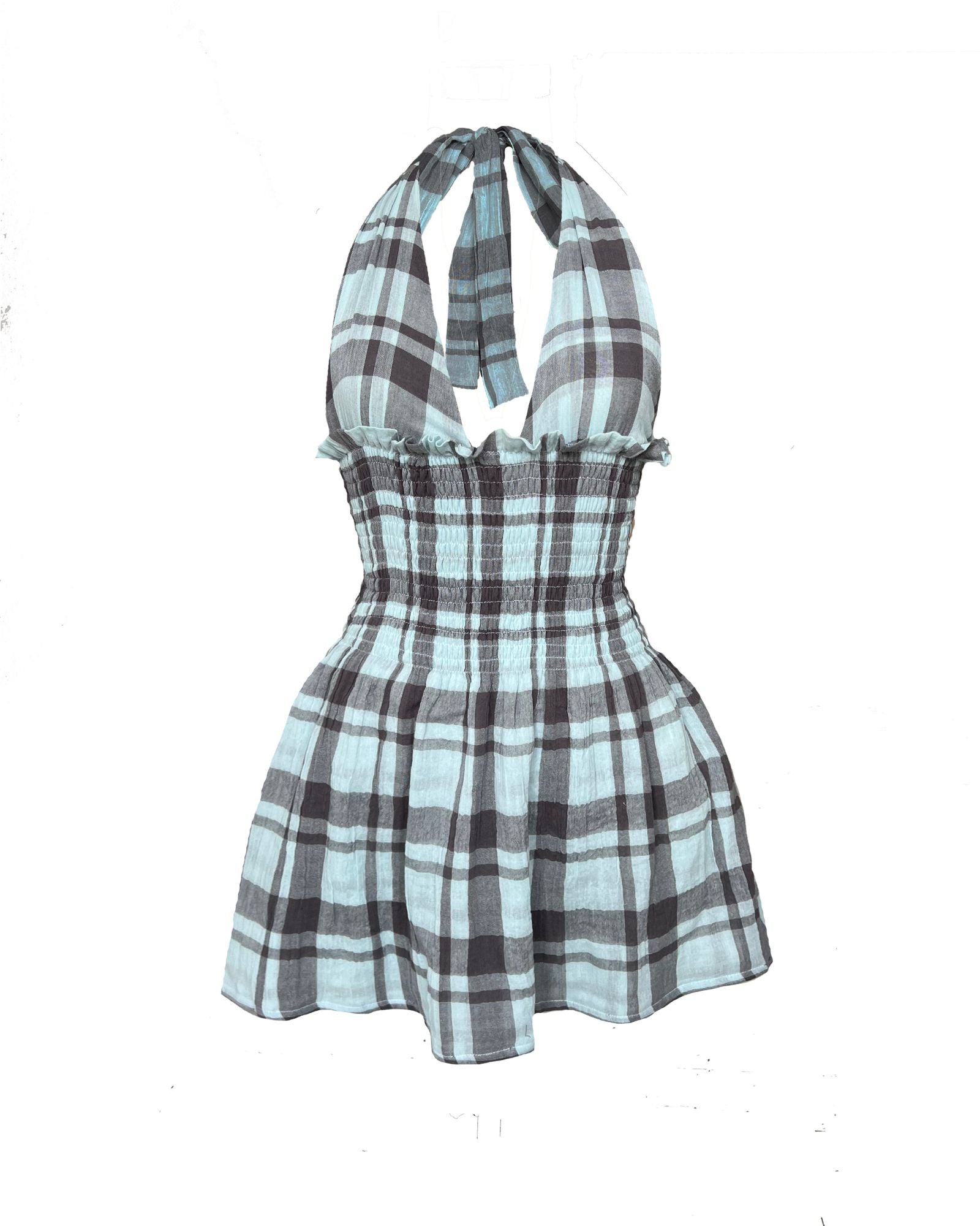 The Freya Dress in Stormy Check - Mini or Midi