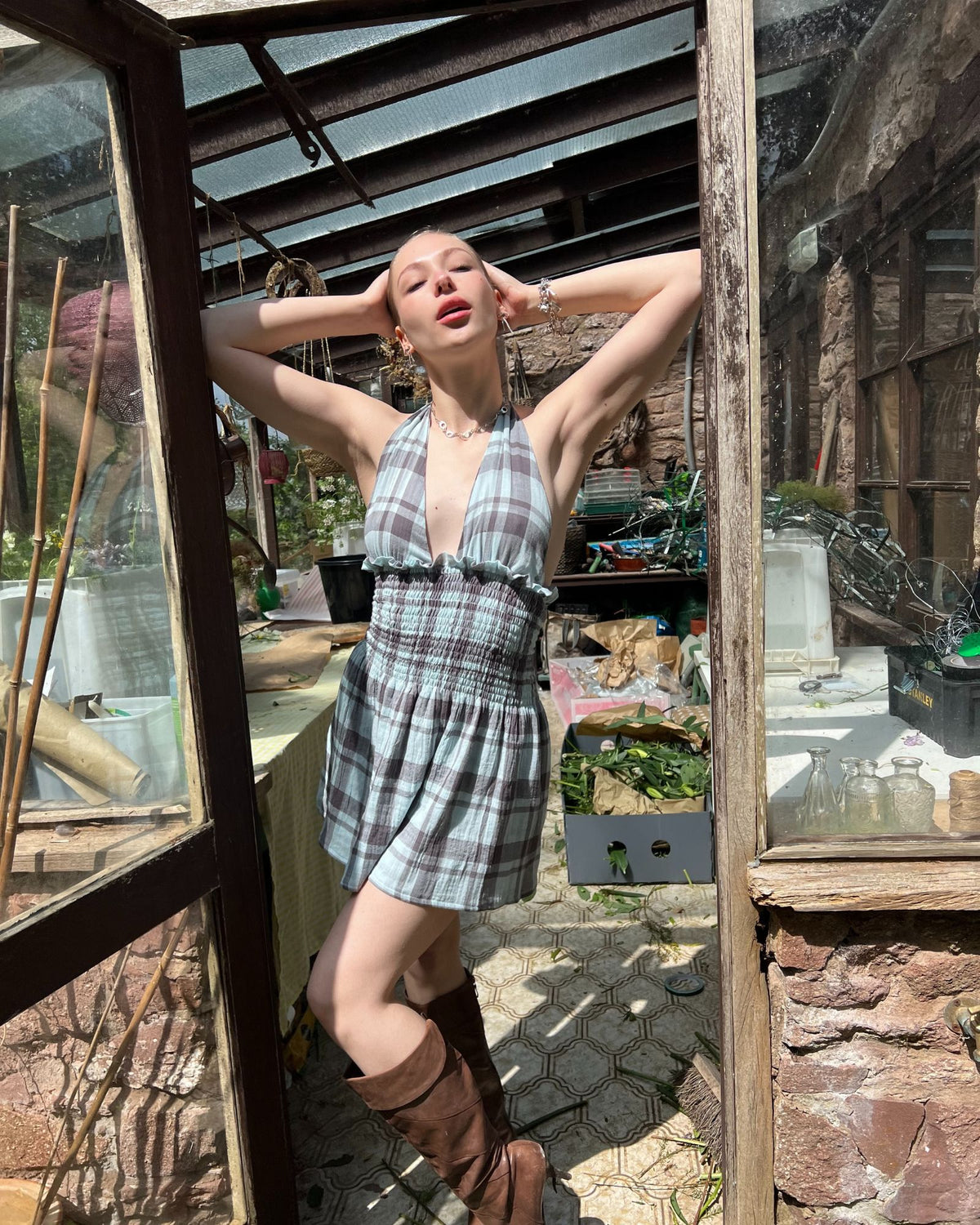 65. The Freya Mini in Stormy Check - S