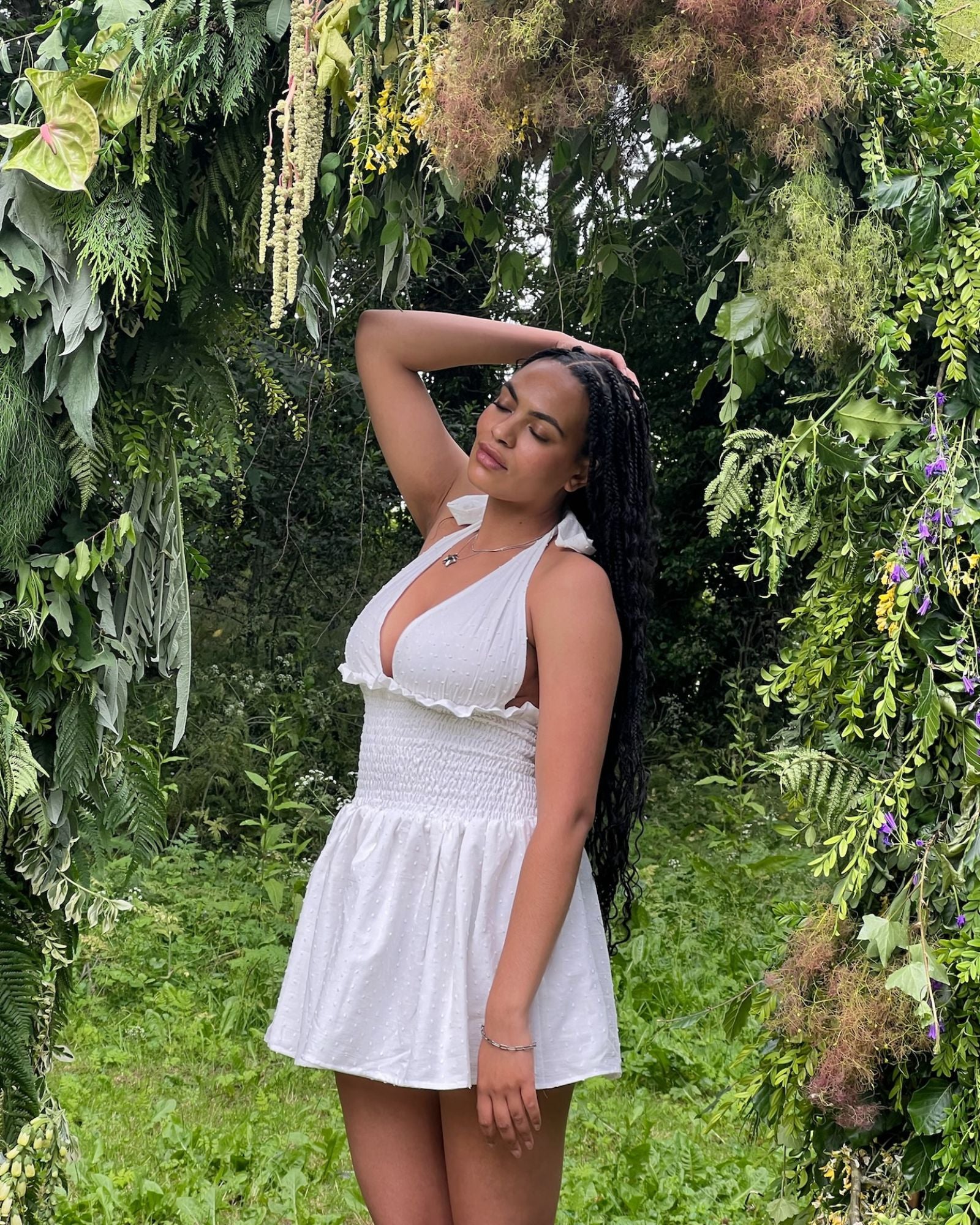 The Freya Mini Dress in Ivory Beasha Studios The Freya Mini Dress in Ivory Beasha Studios