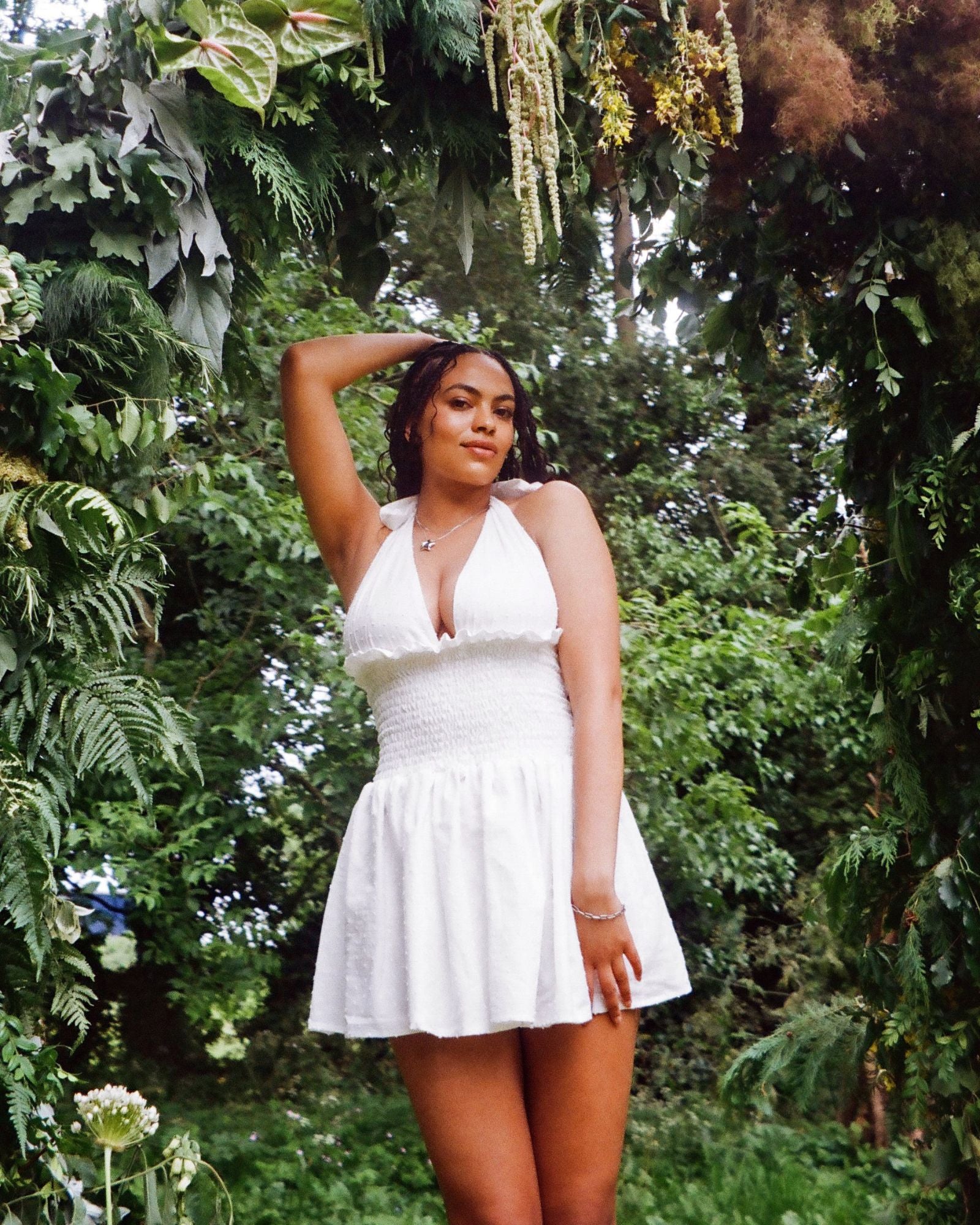 The Freya Mini Dress in Ivory Beasha Studios The Freya Mini Dress in Ivory Beasha Studios