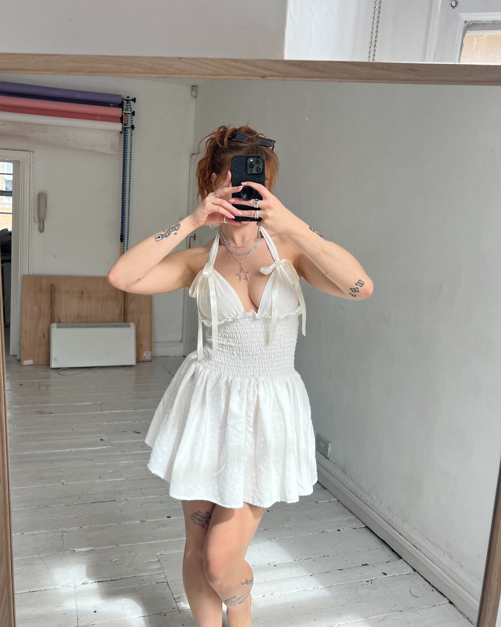 The Freya Mini Dress in Ivory Beasha Studios The Freya Mini Dress in Ivory Beasha Studios