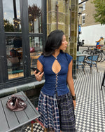 Load image into Gallery viewer, The Paulina Top in Indigo Denim
