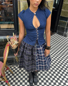 The Paulina Top in Indigo Denim