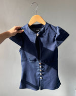 Load image into Gallery viewer, The Paulina Top in Indigo Denim
