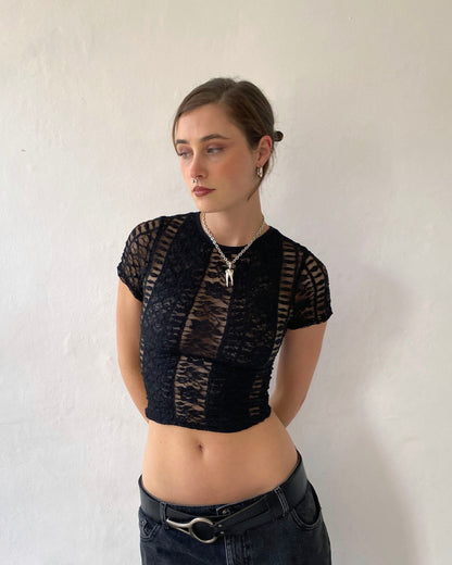 The Sophia Lace Baby Tee