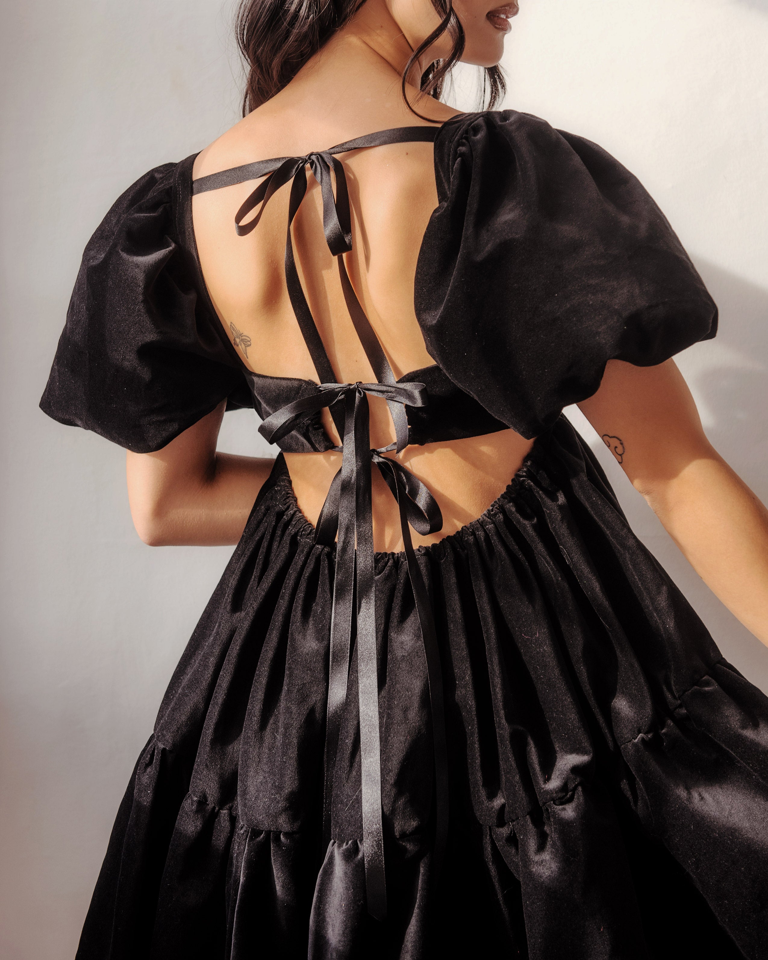 The Fantasia Dress in Black Velvet