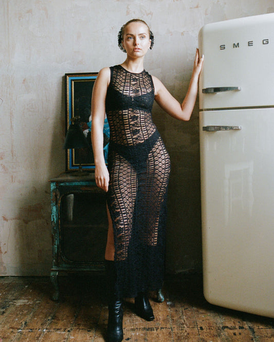 The Monica in Black Rose Stripe